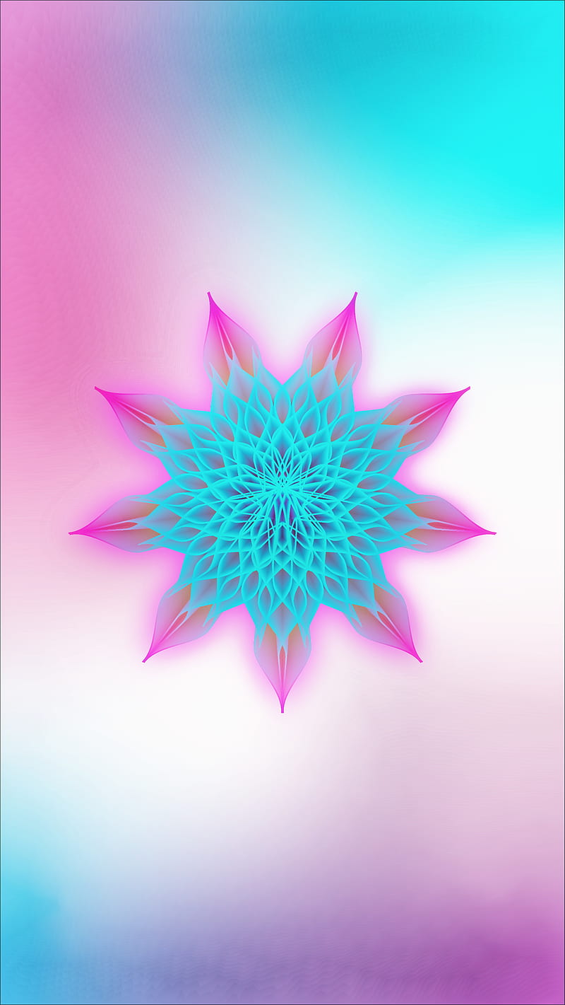 Gradient Flower , agd, white, pink, blue, gradient flower, flower, gradient, vector, pattern, HD phone wallpaper
