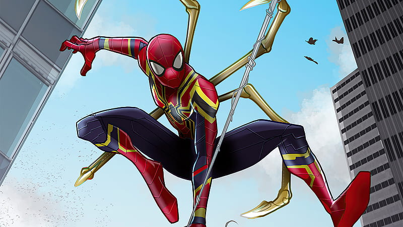 Spider-Man, Iron Spider, Marvel Comics, HD wallpaper