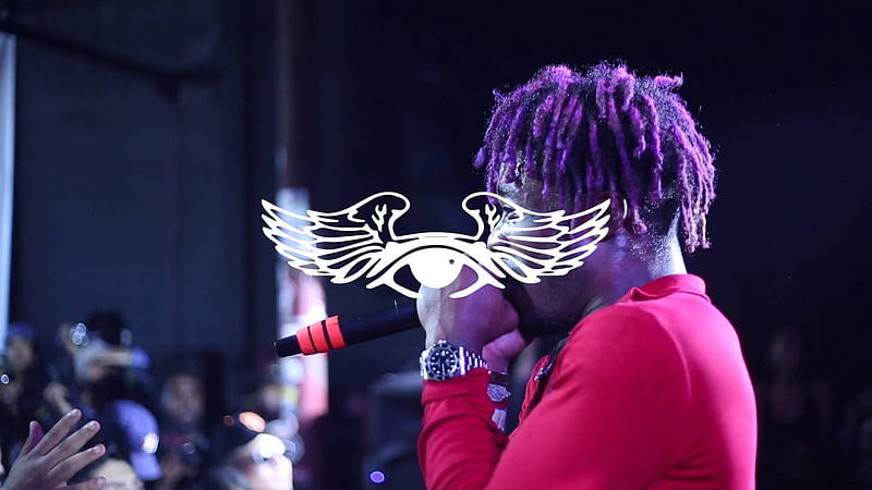 lil uzi vert is singing in front of audience wearing red dress in black background music, HD wallpaper