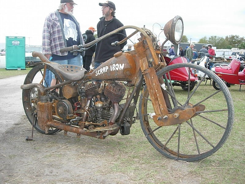 Scrap Iron Harley.............. :-(, bike, scrap iron, harley, motorcycle, HD wallpaper