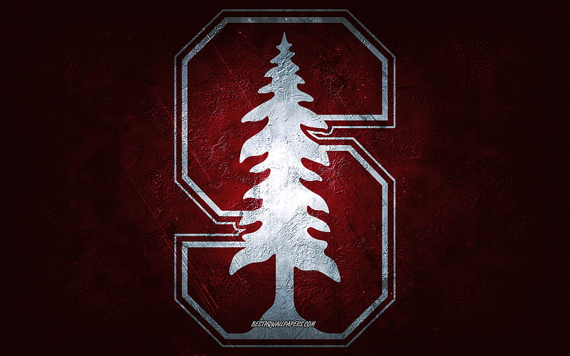Stanford Cardinal, American football team, burgundy background, Stanford Cardinal logo, grunge art, NCAA, American football, Stanford Cardinal emblem, HD wallpaper
