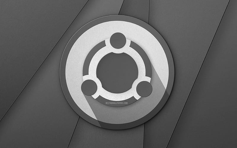 Ubuntu gray logo creative, Linux, gray material design, Ubuntu logo, brands, Ubuntu, HD wallpaper