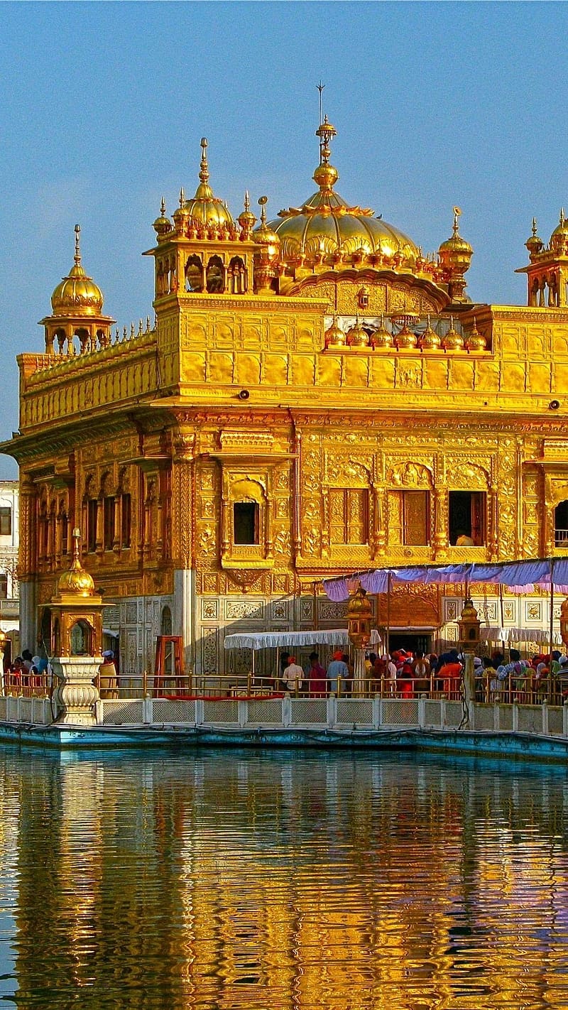 Golden Temple, Front Look, golden temple front look, gurdwara, pilgrim, HD phone wallpaper