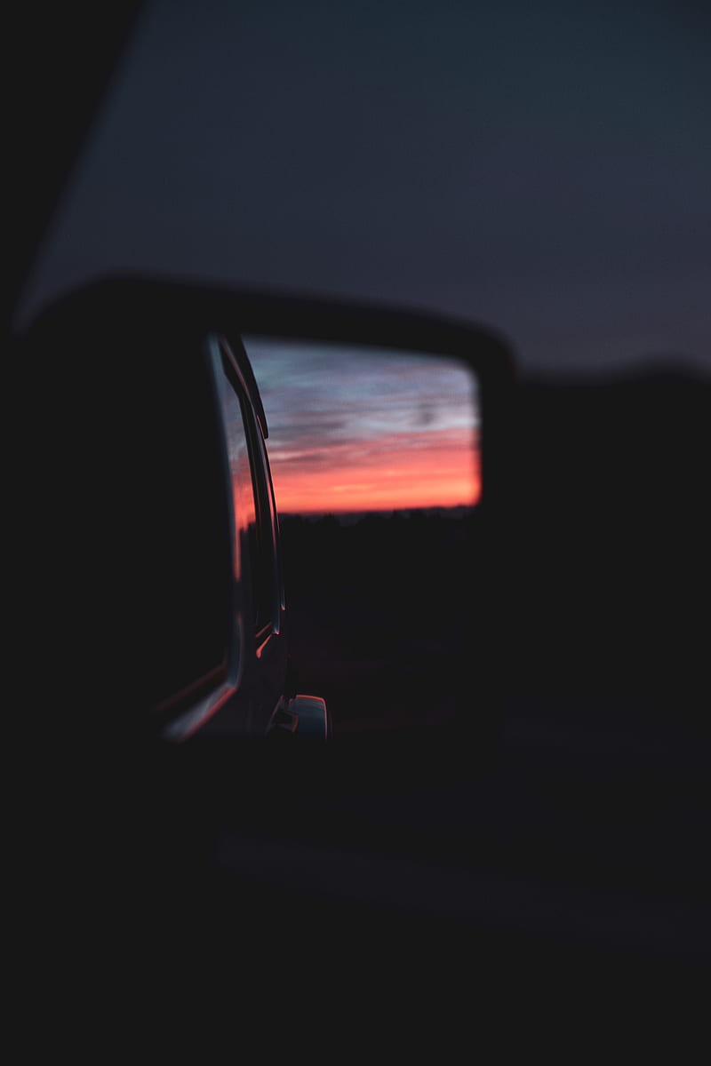 car, mirror, reflection, dark, twilight, HD phone wallpaper