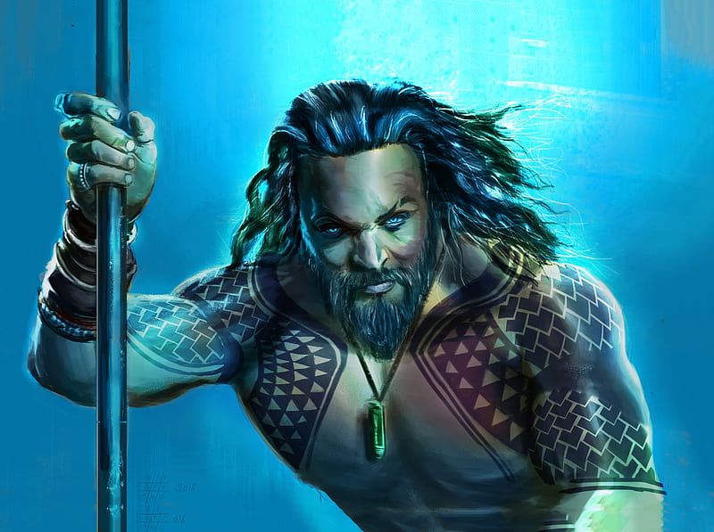 Jason Momoa Aquaman Art, aquaman-movie, jason-momoa, aquaman, 2018-movies, movies, artwork, artist, artstation, digital-art, superheroes, HD wallpaper