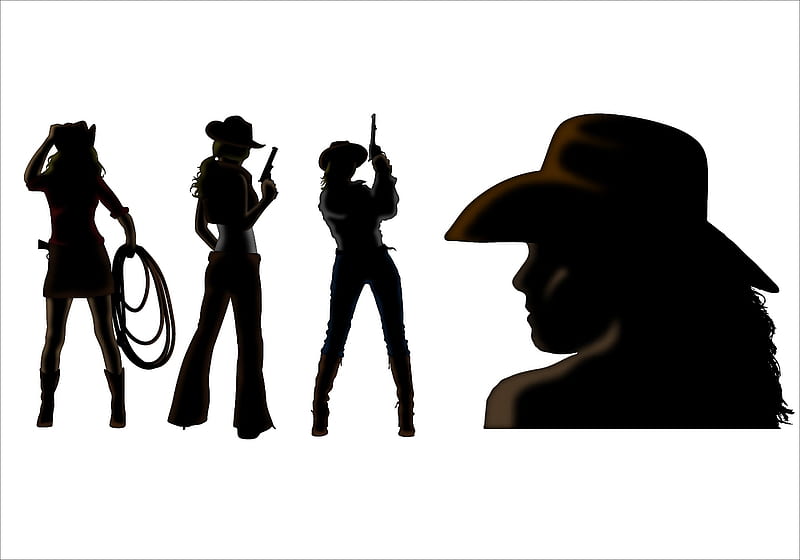 Cowgirl Silhouette, Cowgirl, Silhouette, Female, Models, People, HD wallpaper