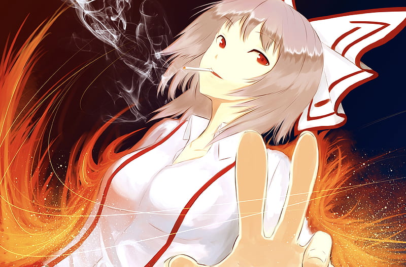 Anime, Touhou, Fujiwara no Mokou, HD wallpaper