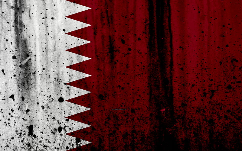 Qatari flag grunge, flag of Qatar, Asia, Qatar, national symbols, Qatar national flag, HD wallpaper