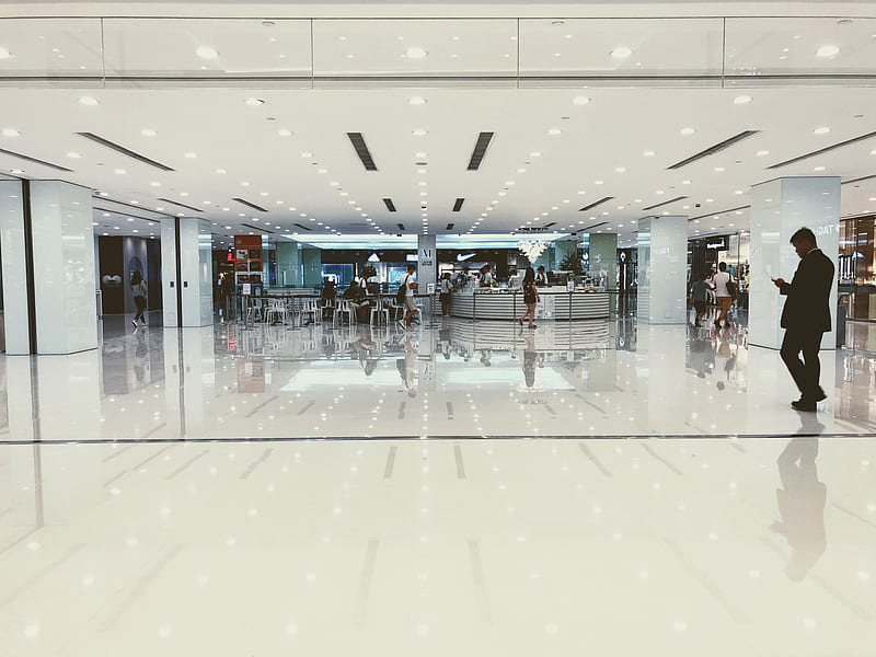 man walking in mall, HD wallpaper