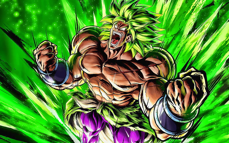 Evil Broly, green lightnings, Dragon Ball, artwork, DBS, Broly, Dragon Ball Super, DBS characters, Broly, HD wallpaper