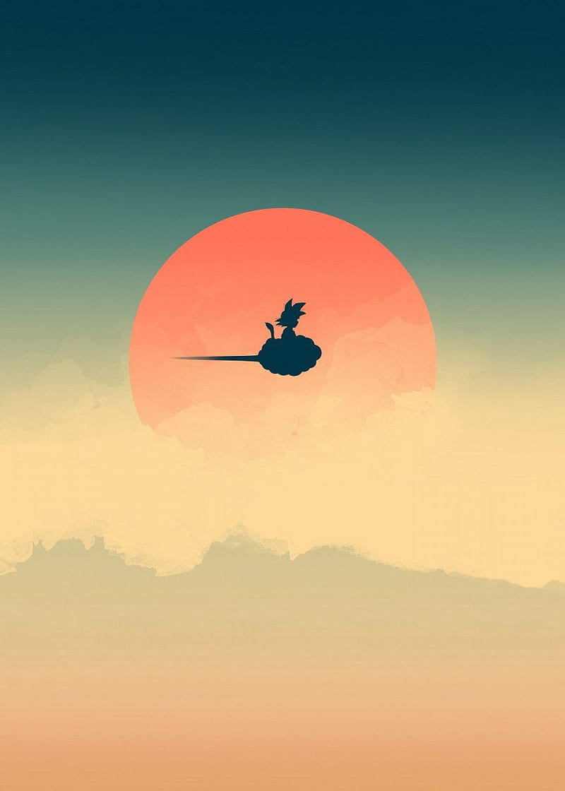 Minimalistic Goku Riding Nimbus Cloud In The Sunset. Anime Shelter Shop. Dragon ball iphone, Dragon ball , Anime dragon ball super, HD phone wallpaper
