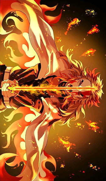 Flame hashira, demon slayer flamehashira, rengoku, HD phone