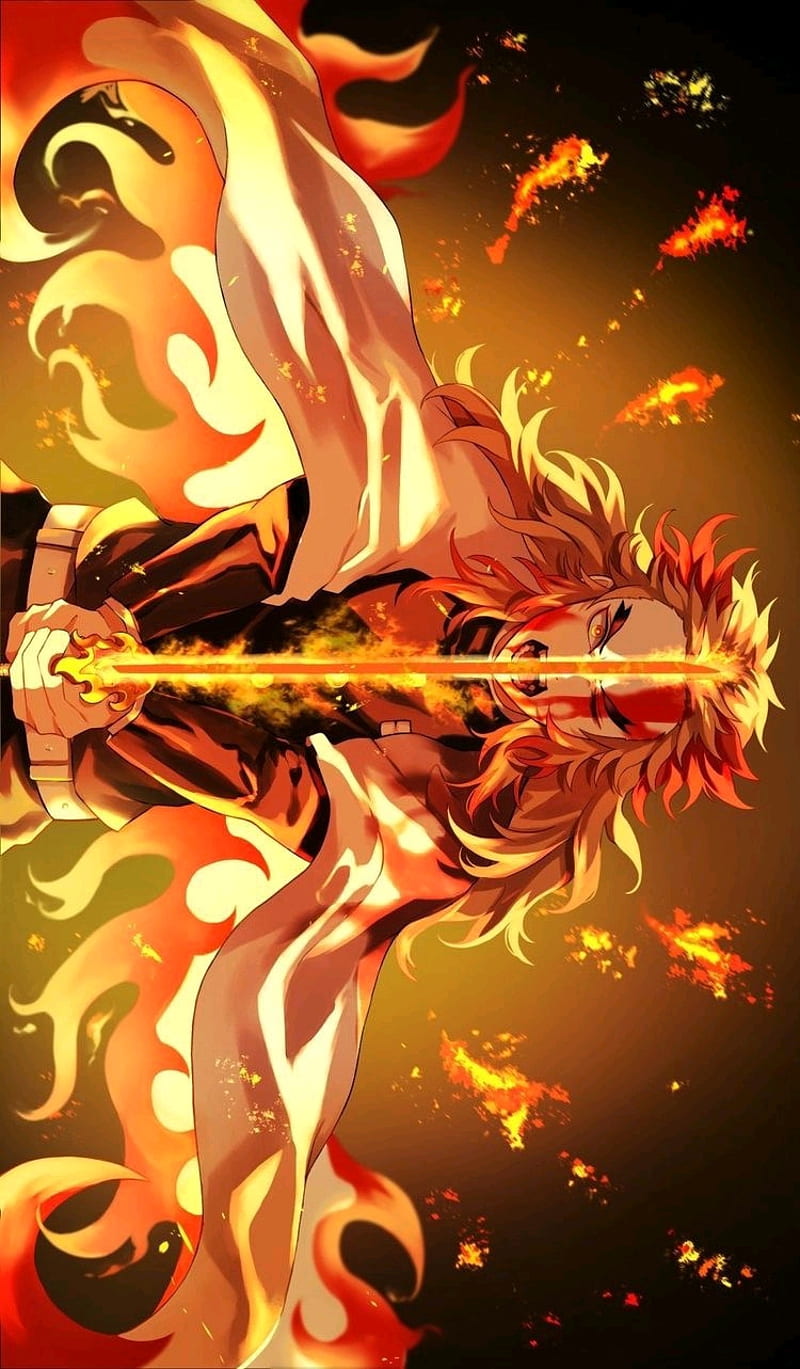 1080x2340px 1080p Free Download Rengoku Flame Hashira Fire Flame