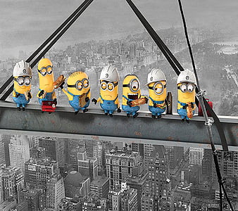 Minions, banana, cartoon, cute, funny, gru, work, yellow, HD wallpaper |  Peakpx