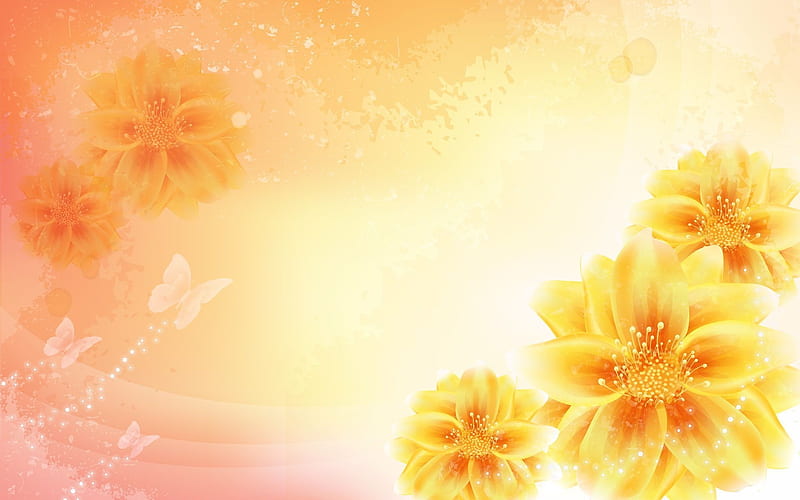 Flowers, orange, texture, flower, summer, yellow, spring, vector, card, HD  wallpaper | Peakpx