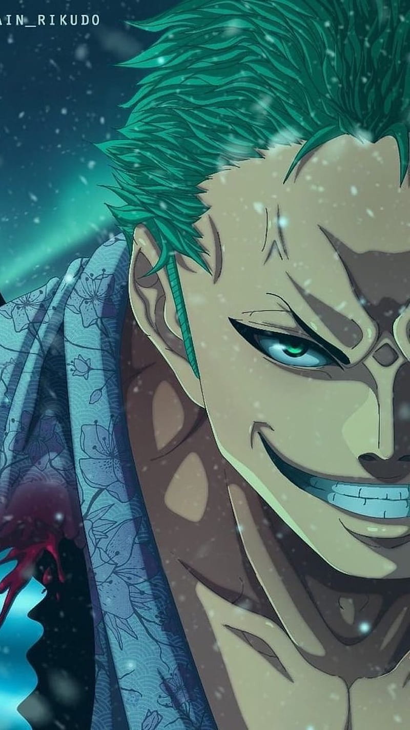 Zoro full body 4k hd with effect dark fire with luffy with smile