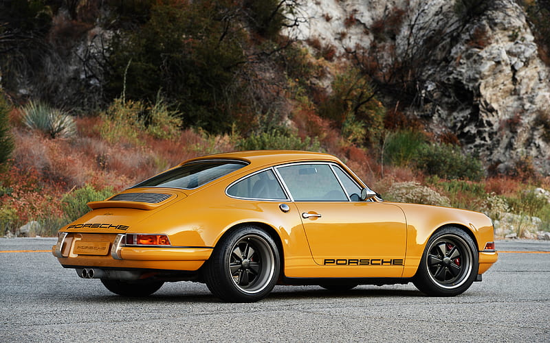 Porsche, Porsche 911, Car, Porshe 911, Retro, Sport Car, Yellow Car, HD wallpaper