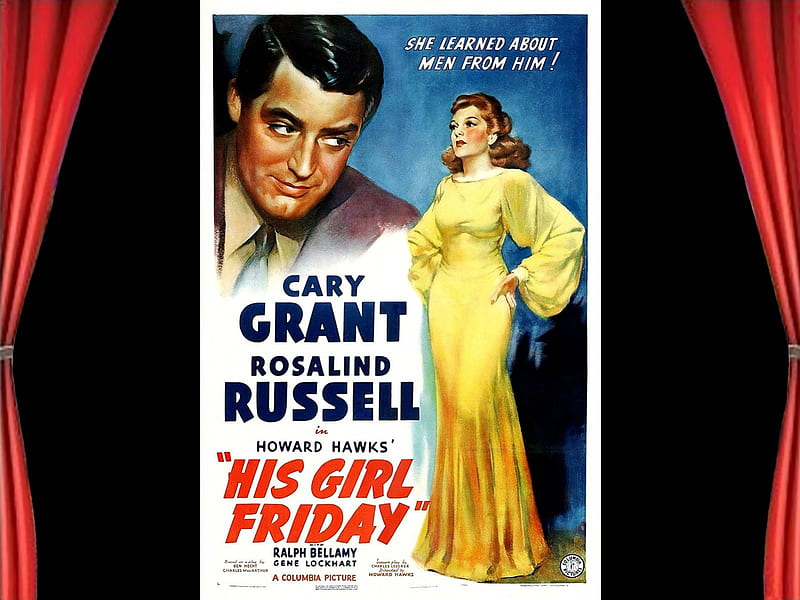His Girl Friday01, posters, His Girl Friday, classic movies, cary grant, HD wallpaper