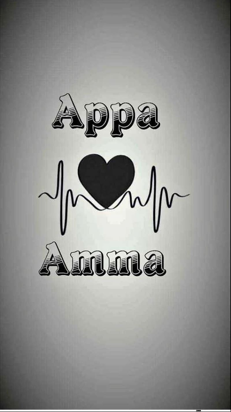 Appa Amma, Black Heart, love, lifeline, HD phone wallpaper | Peakpx