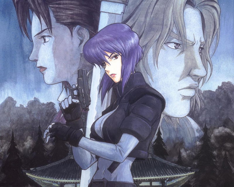 Ghost in the Shell S.A.C, ghost in the shell, motoko kusanagi, enemies, anime, HD wallpaper