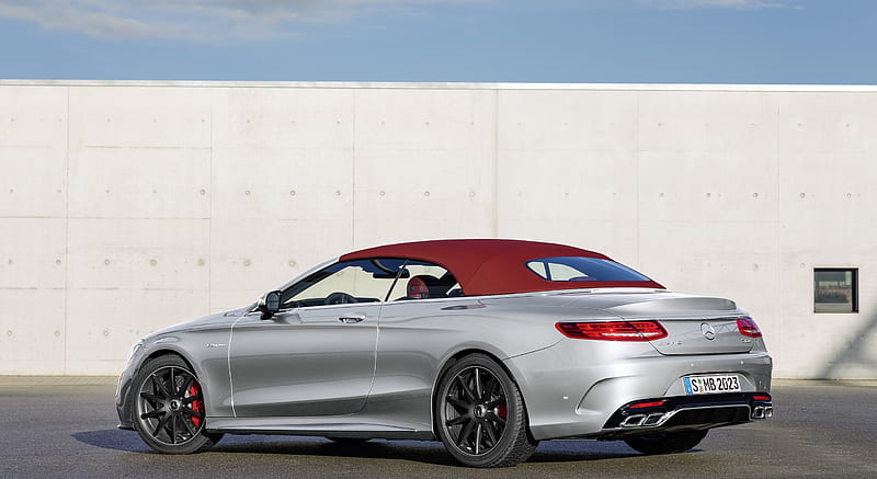 2017 Mercedes-AMG S63 Cabriolet Edition 130 (Color: Alubeam Silver; Fabric Soft Top: Red) - Rear , car, HD wallpaper