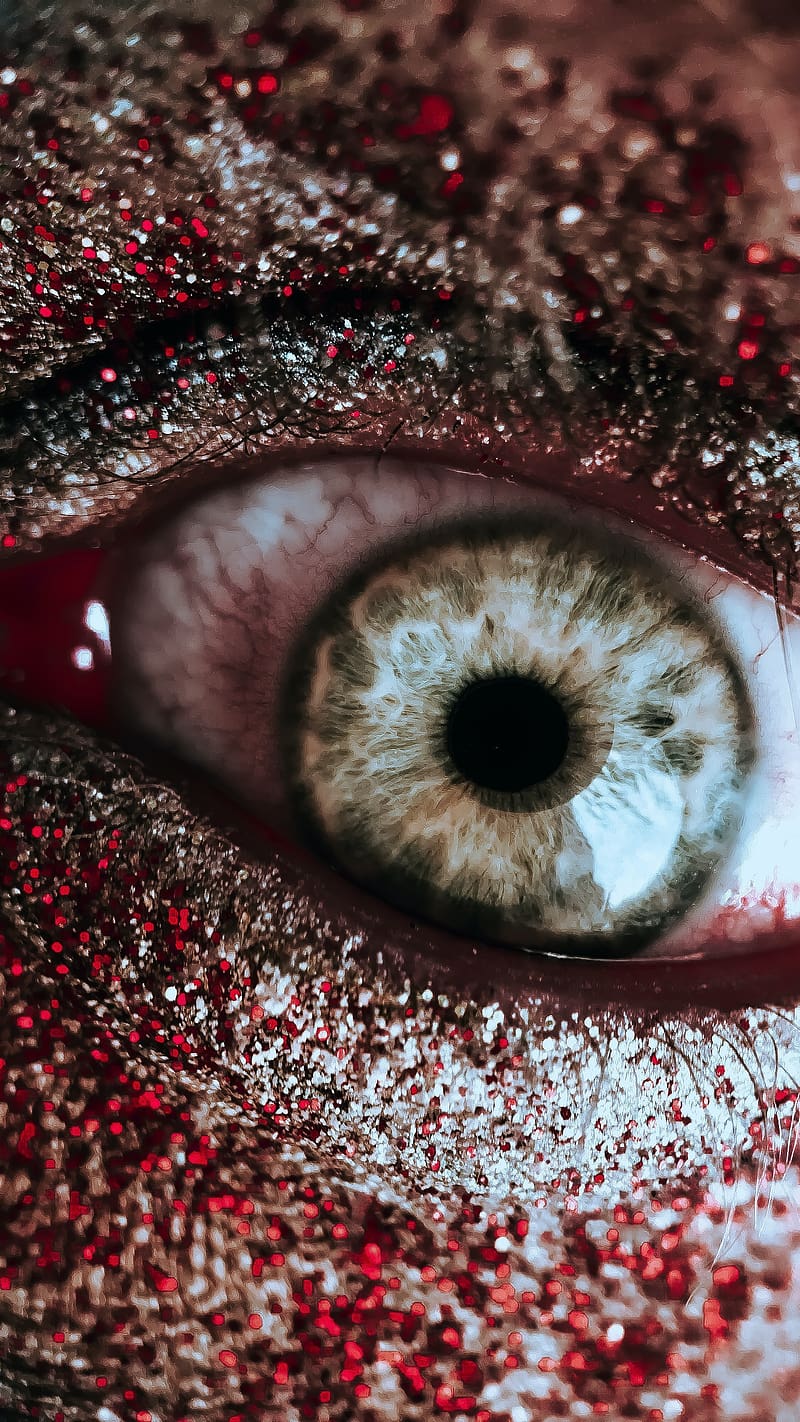 Premium Photo | 3d render close up of scary eyes on black background