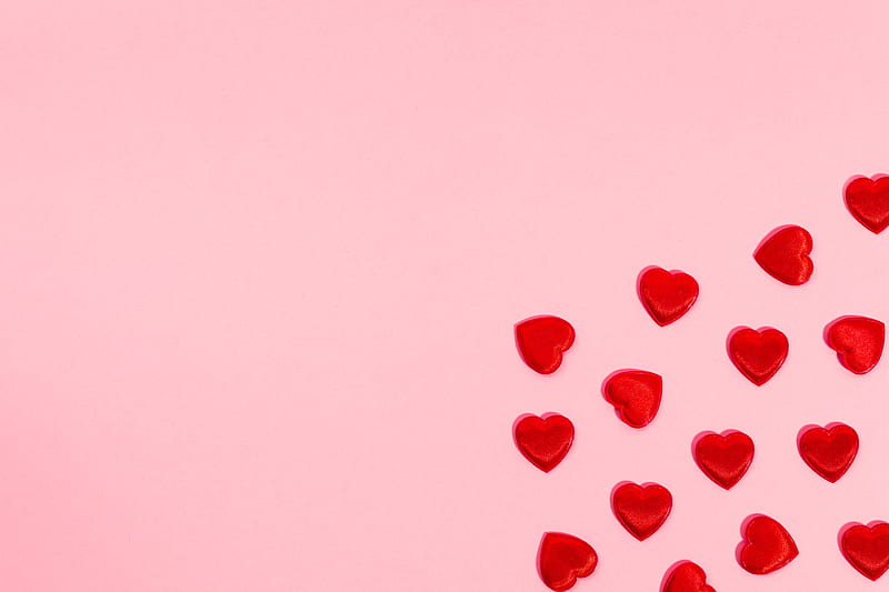 Red Heart Shaped Balloons on Pink Wall, HD wallpaper | Peakpx