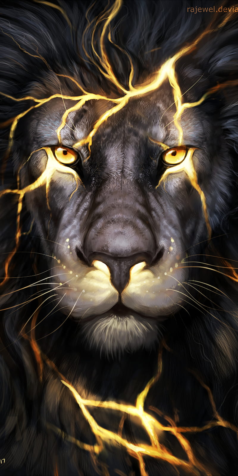 Lion, black, light, lightning, HD phone wallpaper | Peakpx