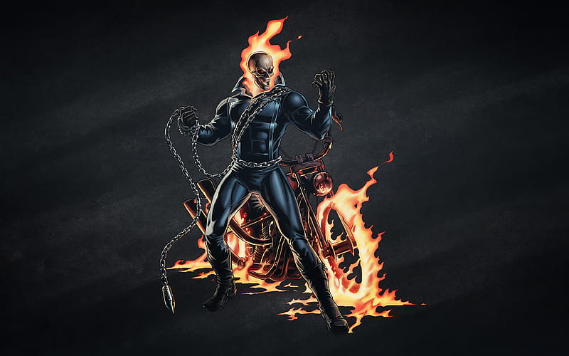 Ghost Rider Arts, ghost-rider, superheroes, artist, artwork, digital-art, HD wallpaper