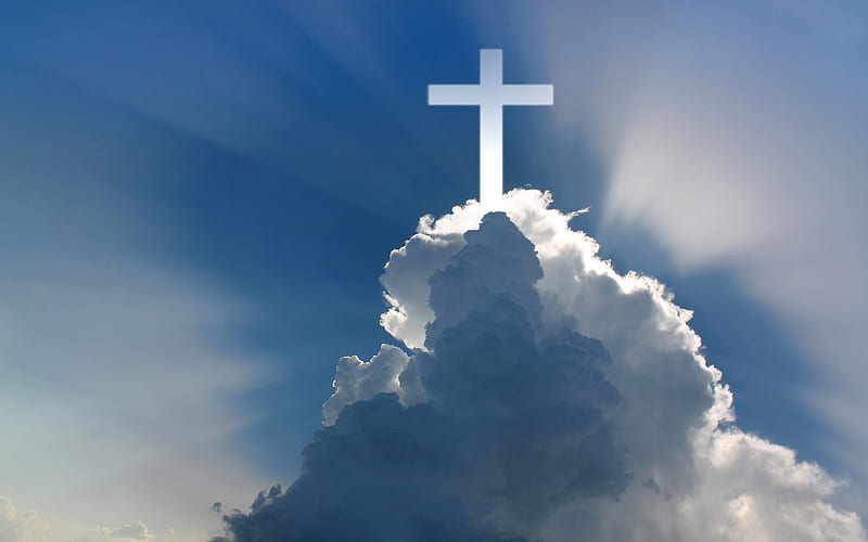 Holy Cross, sky, cross, blue, cloud, God, white, HD wallpaper