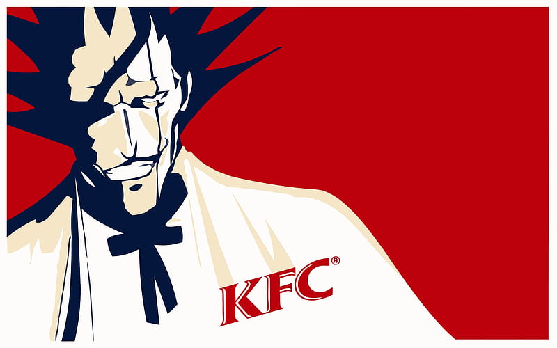 Kenpachi Fried Chicken, bleach, badass, chicken, kenpachi, zariki, lol, captain, kfc, cool, eye patch, anime, awesome, funny, kickass, HD wallpaper