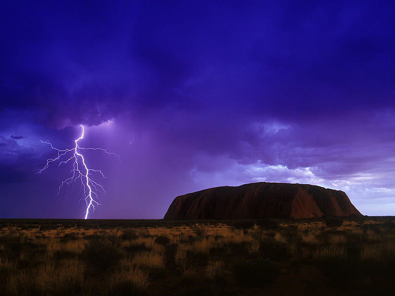 Australian Storm WDS, storms, uluru national park, sky, clouds, graphy, parks, lightning, landscapes, sandstone, territory, australia, northern, uluru, natural icon, HD wallpaper