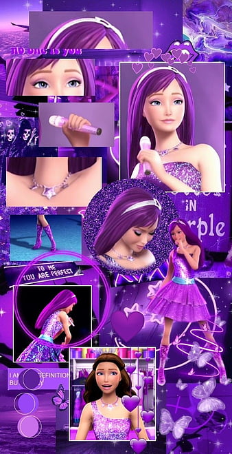 Barbie, aesthetic, purple, HD phone