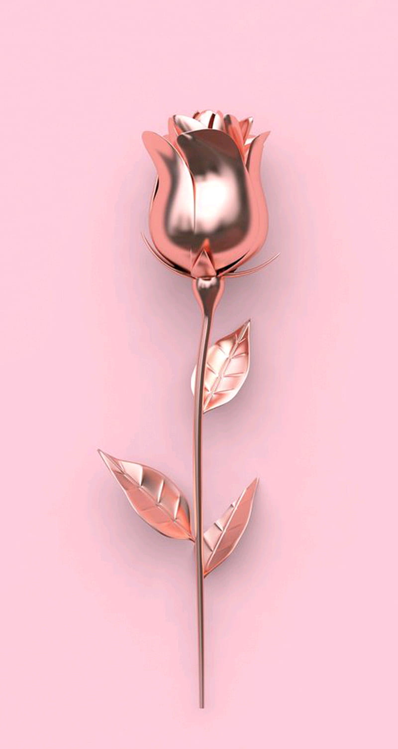Glam Rose, art, chic, flower, girly, gold, pink, pop, vogue, HD phone  wallpaper | Peakpx