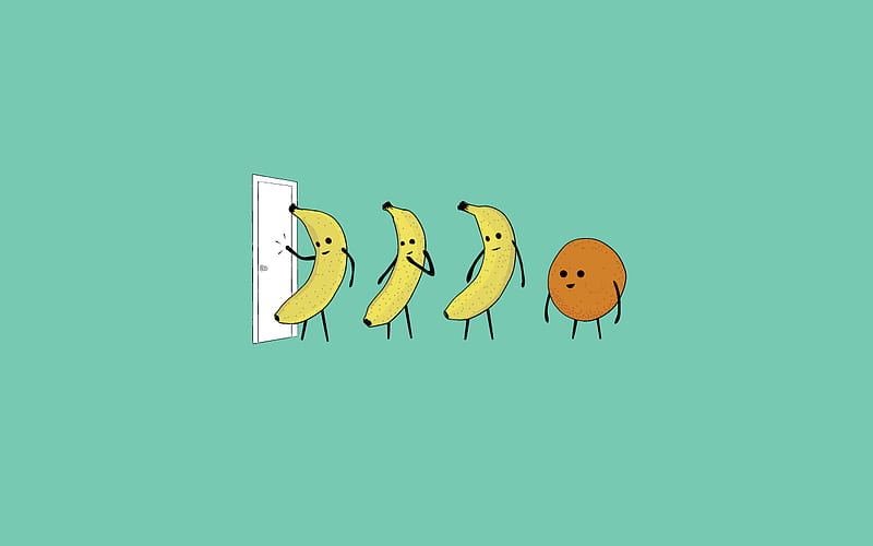 Knock Knock, Whos There? Orange.. Orange Who? ..Orange You Glad i Didn't Say Banana!, orange, awkward, yellow, fruit, random, jocks, banana, jock, amazing, bananas, fun, cartoon, oranges, cute, weird, haha, funny, HD wallpaper