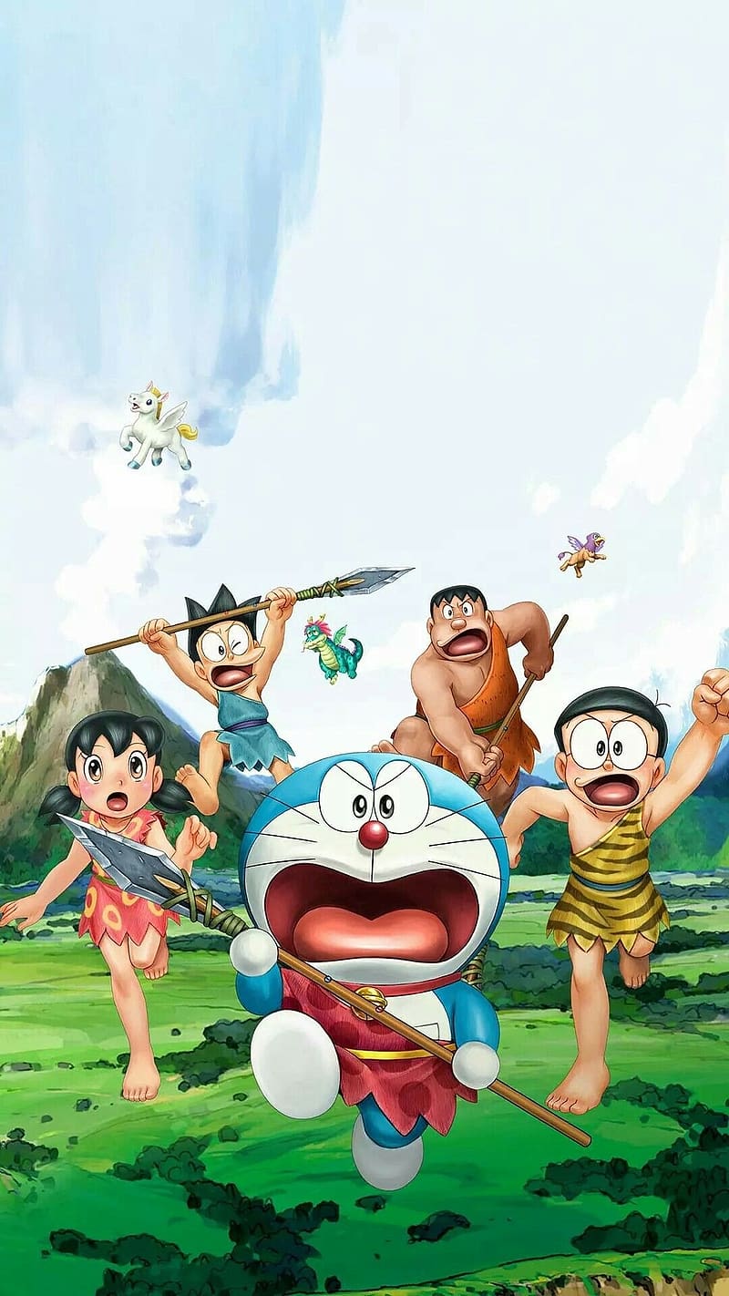 Doraemon In The Jungle, doraemon, nobita, suzuka, gian, suneo, cartoon, HD  phone wallpaper | Peakpx