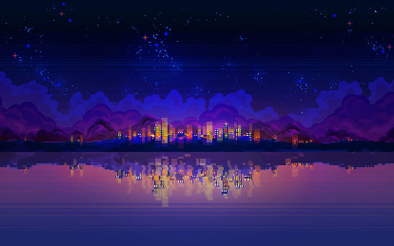 PixelArt Night Landscape Macbook Pro Retina , Artist , , and Background, 2D Pixel Art, HD wallpaper