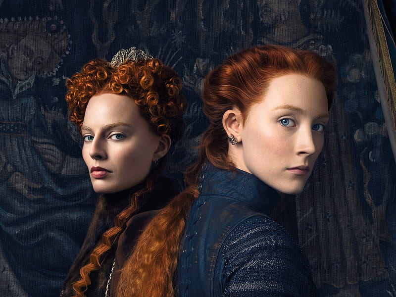 Mary Queen of Scots 2018, mary queen of scots, poster, redhead, actress, movie, Saoirse Ronan, Margot Robbie, HD wallpaper