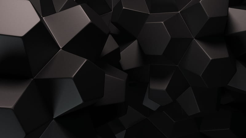 Black Octagon Geometric Shape Geometric, HD wallpaper