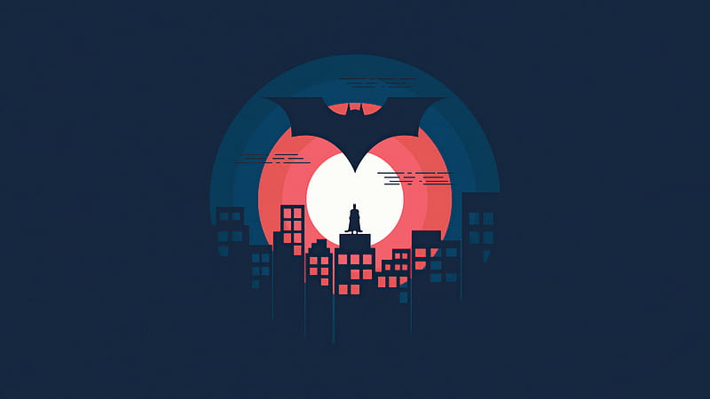 Batman Minimal Illustration , batman, superheroes, minimalism, minimalist, illustration, artist, artwork, digital-art, behance, HD wallpaper