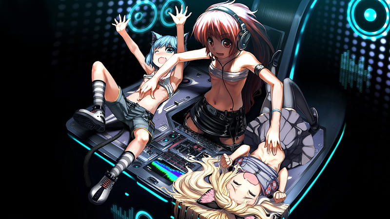 spin me round, girls, anime, music, entertainment, HD wallpaper