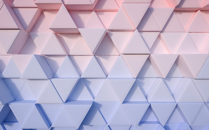 triangles, 3d art wall, creative, geometric shapes, HD wallpaper