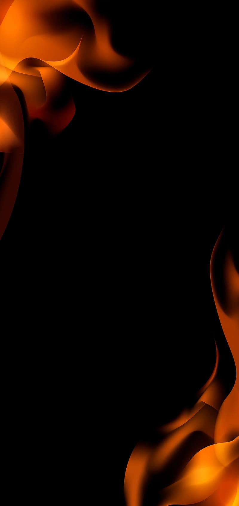 Flamed Corners, Flamed, Kiss, black, fire, flames, heat, hot, orange, s10 cutout, yellow, HD phone wallpaper