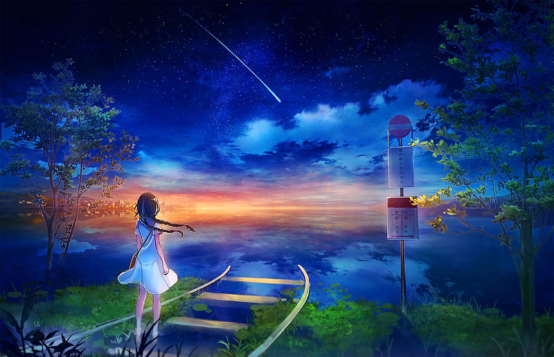 Blue Wishes - Desktop Nexus Wallpapers | Anime art girl, Anime drawings,  Anime