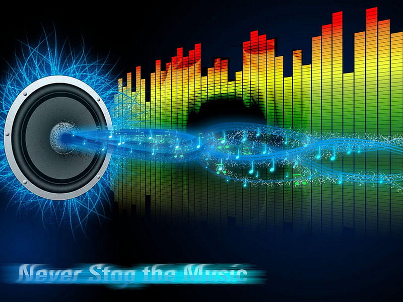 Speaker, abstract, music, sound waves, HD wallpaper
