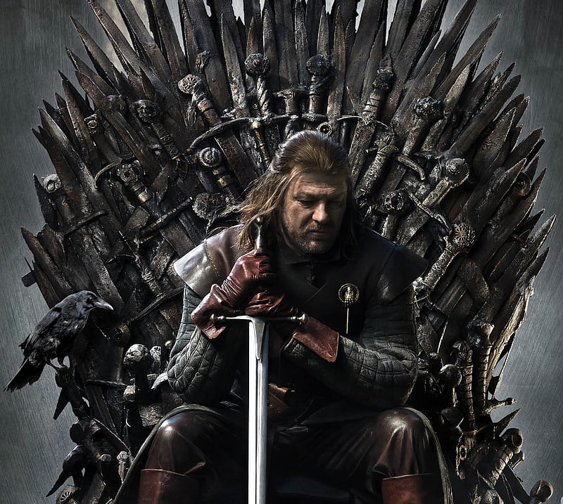 game of thrones, eddard stark, got, iron throne, stark, sword, HD wallpaper