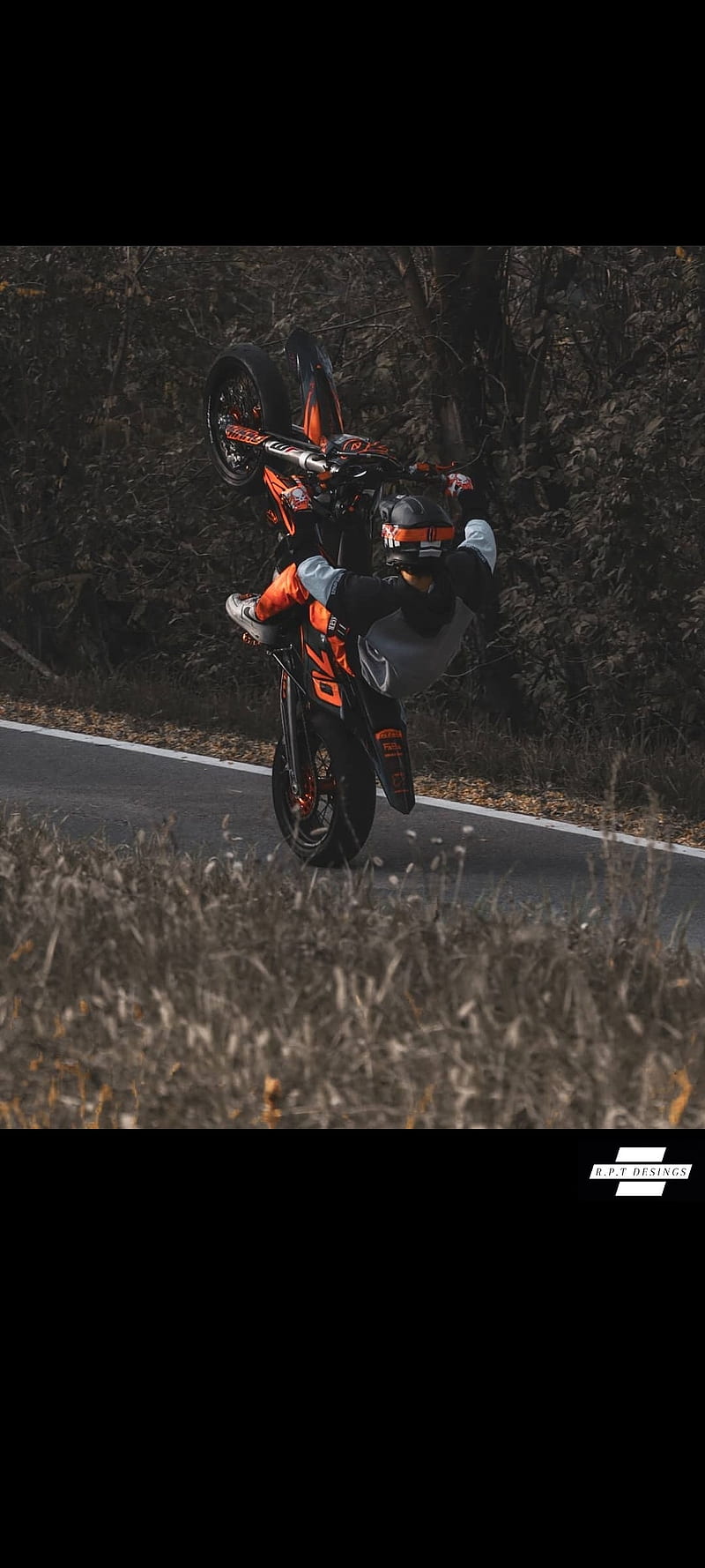 KTM , moto, supermotard, wheelie, HD phone wallpaper