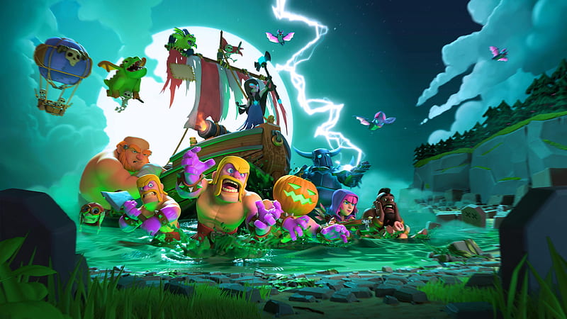 Clash Of Clans Halloween , clash-of-clans, supercell, games, halloween, barbarian, HD wallpaper