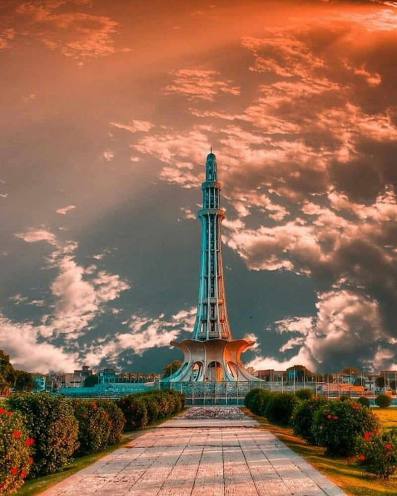 Minar e Pakistan, garden, lahore, landscape, nature, pak, pakistani, park, punjab, HD phone wallpaper