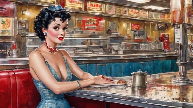 Betty Boop, boop, diner, woman, betty, HD wallpaper